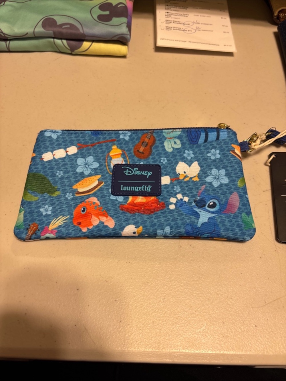 Disney Loungefly Blue Lilo & Stitch Patterned Zip Pouch